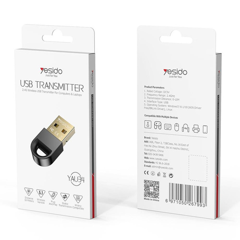 Adaptor Bluetooth USB Yesido YAU34, Negru