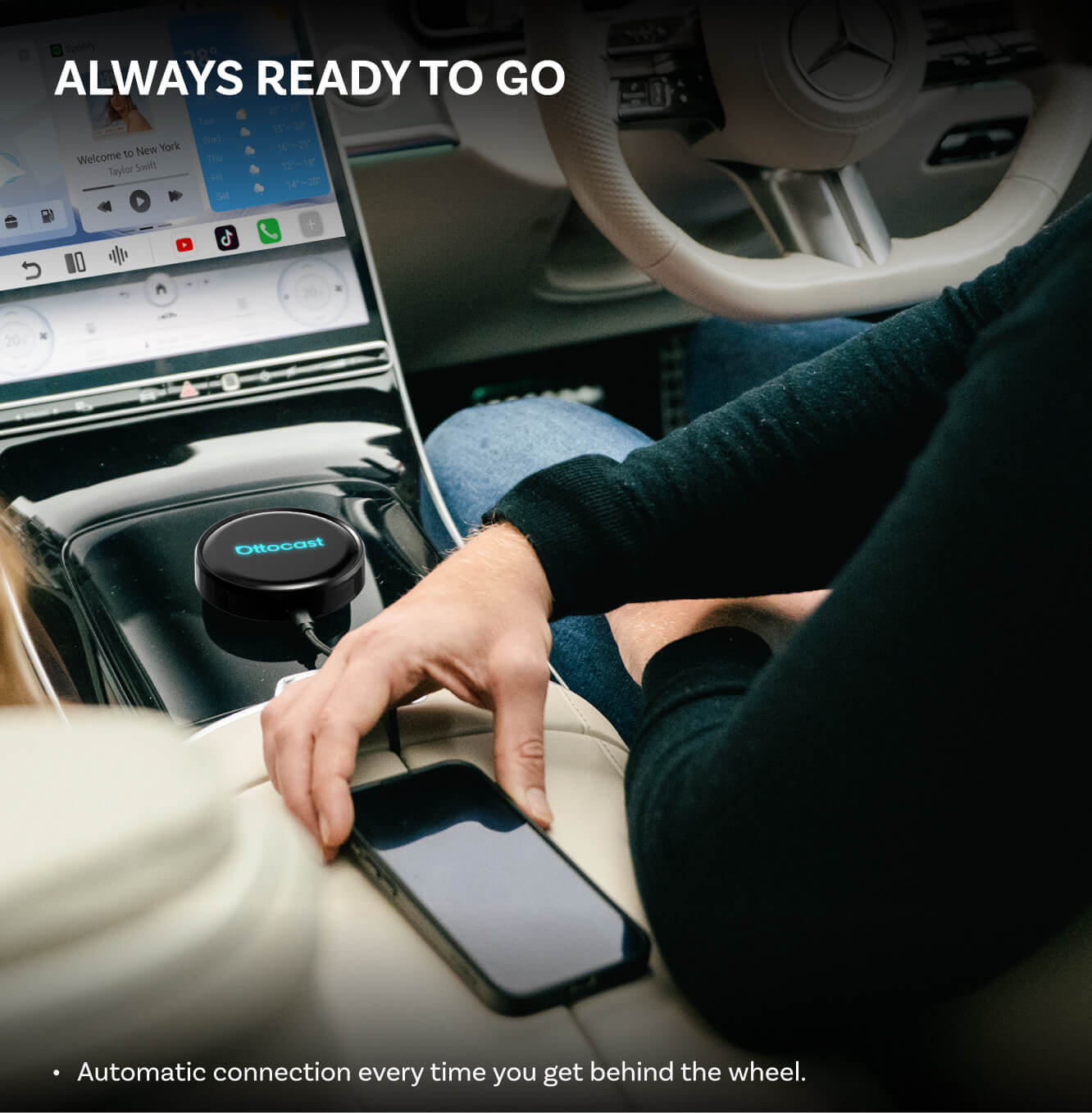 Adaptor Carplay / Android Auto Wireless Ottocast OttoAibox P3 Pro pentru Apple iPhone / Android Series, Resigilat PCS61-T