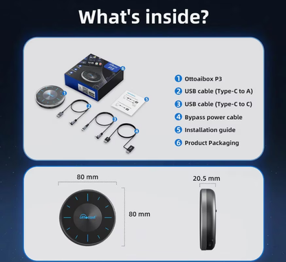 Adaptor Carplay / Android Auto Wireless Ottocast OttoAibox P3 pentru Apple iPhone / Android Series PCS46