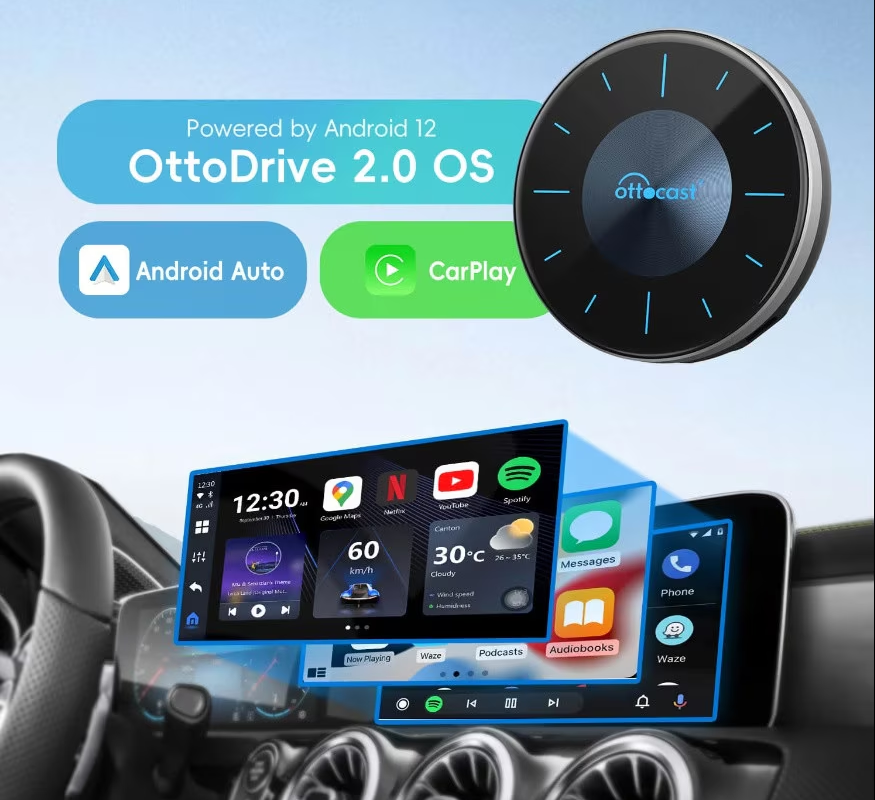 Adaptor Carplay / Android Auto Wireless Ottocast OttoAibox P3 pentru Apple iPhone / Android Series PCS46