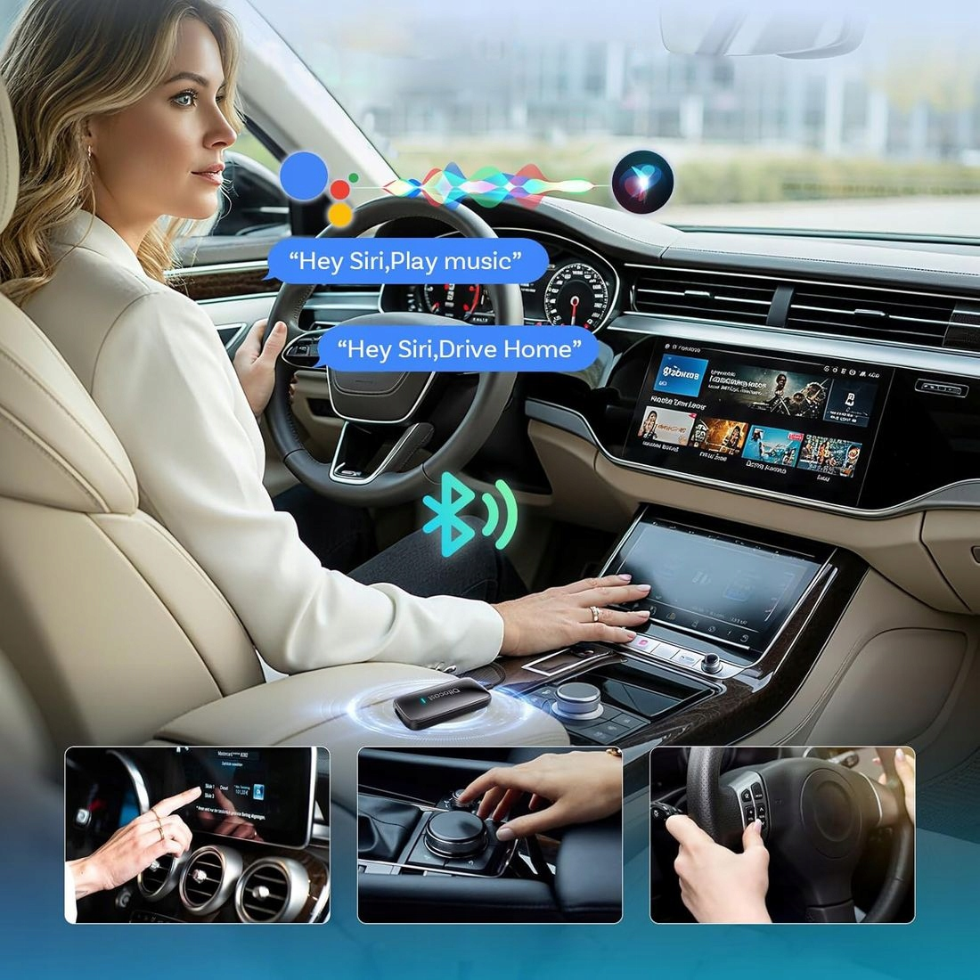 Adaptor Carplay / Android Auto Wireless Ottocast Play2Video Ultra pentru Apple iPhone / Android Series CA515-T