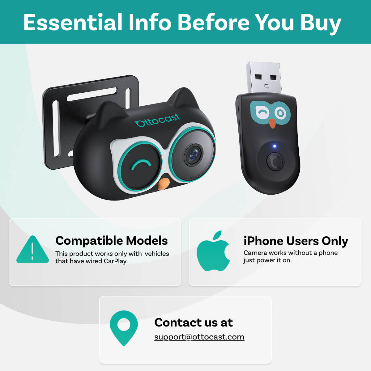Adaptor Carplay Auto Ottocast Cabin Care pentru Apple iPhone Series CA520-T