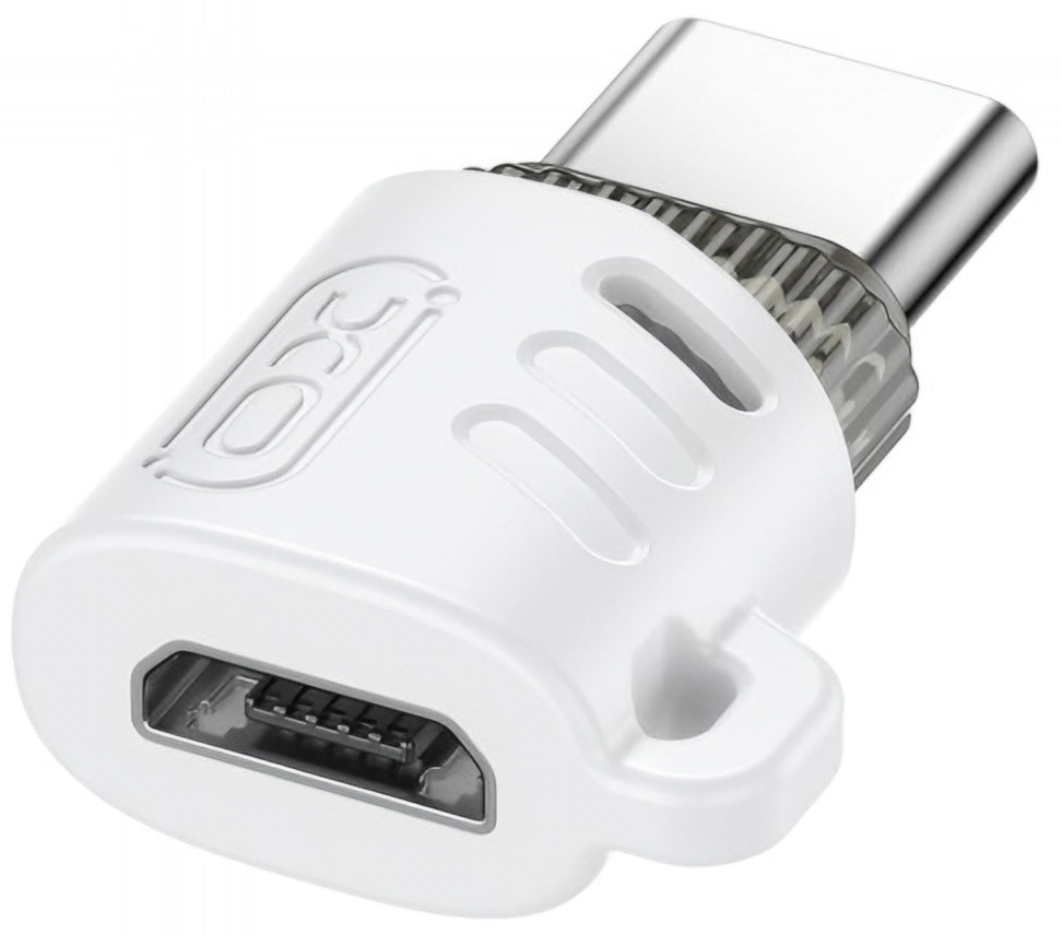 Adaptor Date si Incarcare microUSB - USB-C XO Design NB256G, Alb