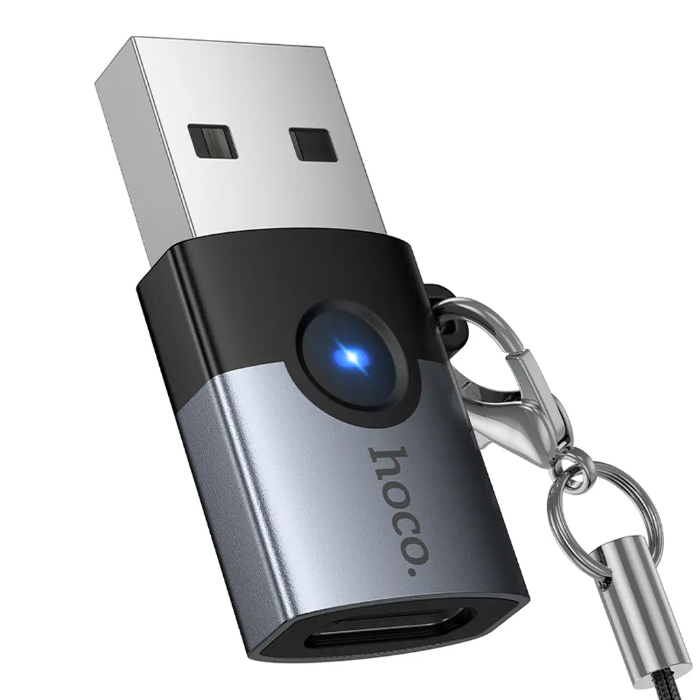 Adaptor Date si Incarcare USB-C - USB-A HOCO UA46B, Gri