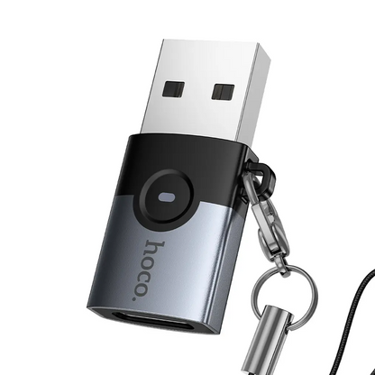 Adaptor Date si Incarcare USB-C - USB-A HOCO UA46B, Gri