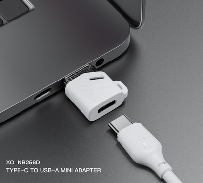 Adaptor Date si Incarcare USB-C - USB-A XO Design NB256D, Alb