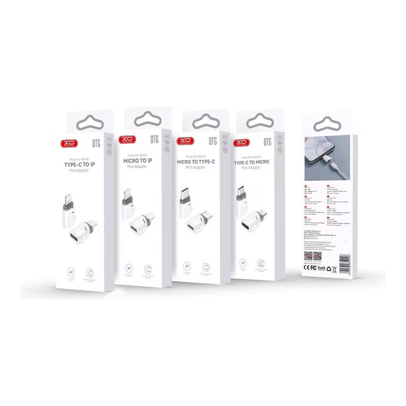 Adaptor Date si Incarcare microUSB - USB-C XO Design NB256G, Alb