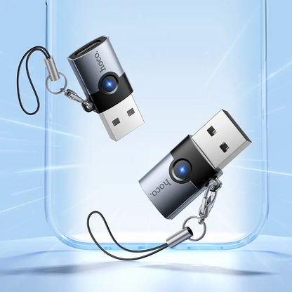 Adaptor Date si Incarcare USB-C - USB-A HOCO UA46B, Gri