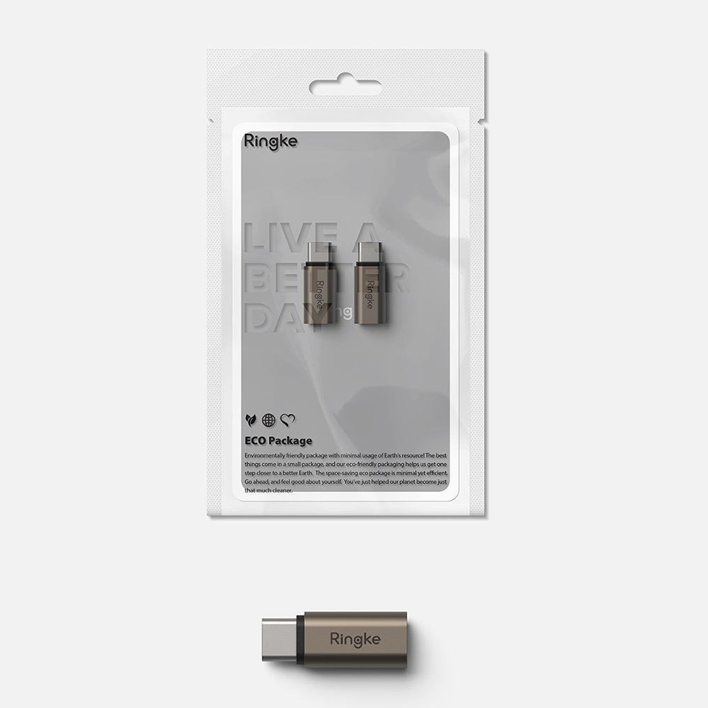 Adaptor Date si Incarcare Lightning - USB-C Ringke, Maro, Set 2 bucati