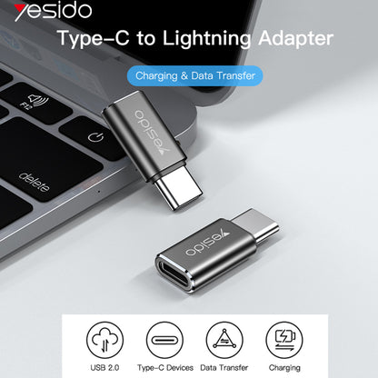 Adaptor Date si Incarcare Lightning - USB-C Yesido GS22, Gri
