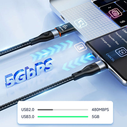 Adaptor Date si Incarcare USB-C - USB-A Techsuit A5 HyperPort, Negru Portocaliu