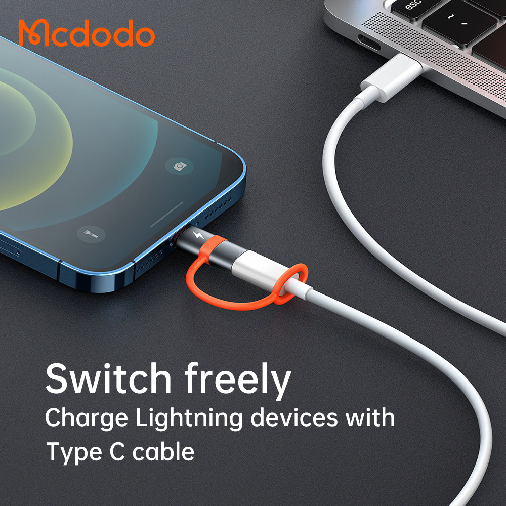 Adaptor Date si Incarcare USB-C - Lightning McDodo OT-0510, Gri