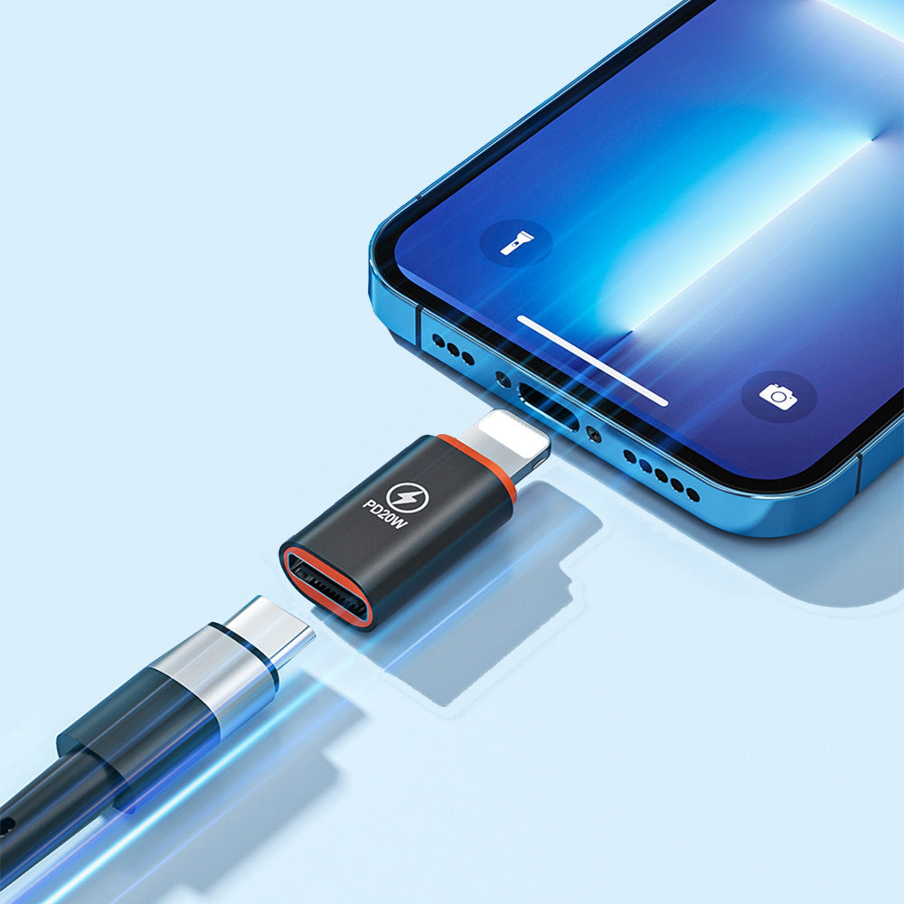Adaptor Date si Incarcare USB-C - Lightning Techsuit A3 HyperPort, Negru Portocaliu