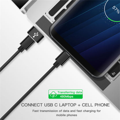 Adaptor Date si Incarcare USB-C - USB-A Techsuit, Negru