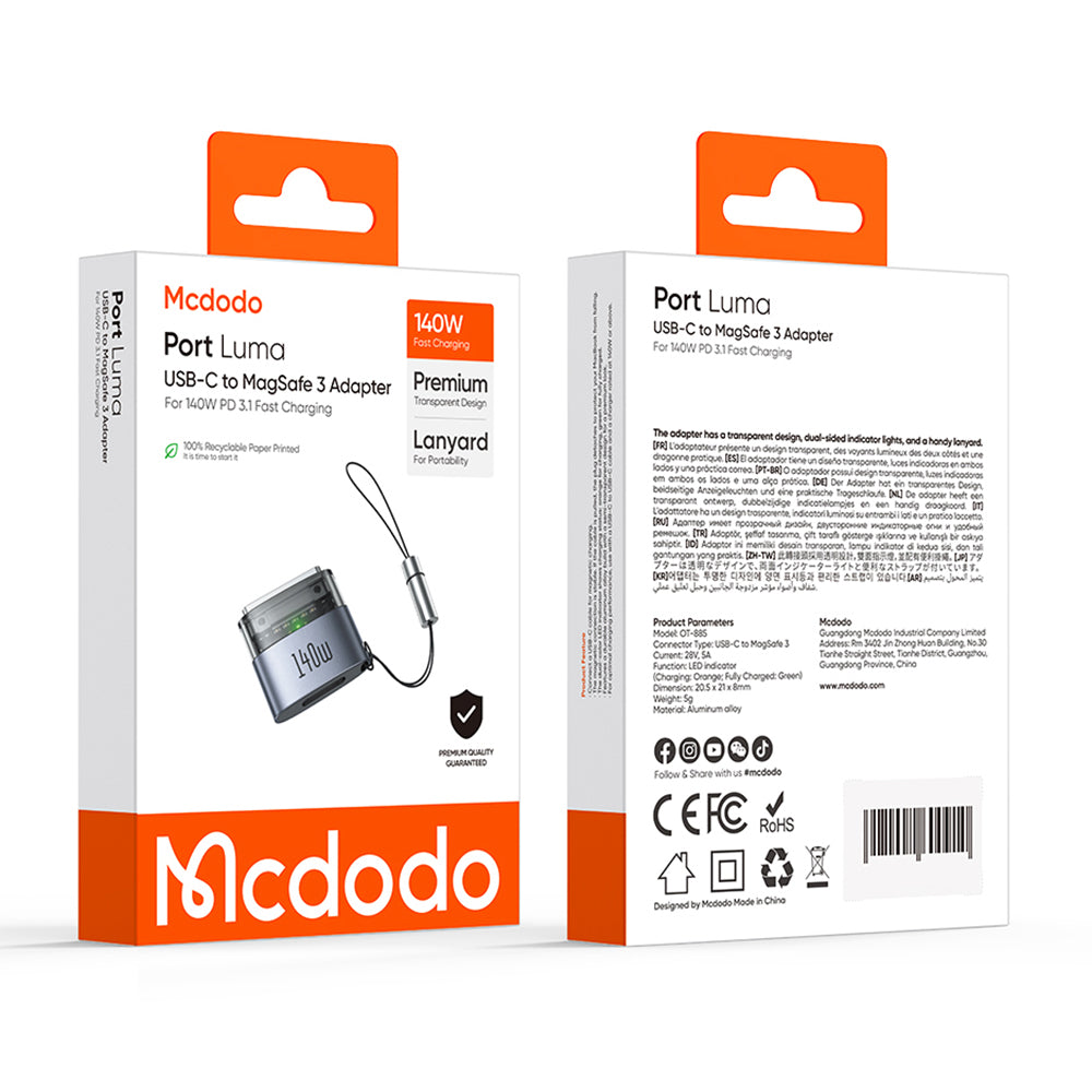 Adaptor Incarcare USB-C - MagSafe 3 McDodo OT-8850, Negru
