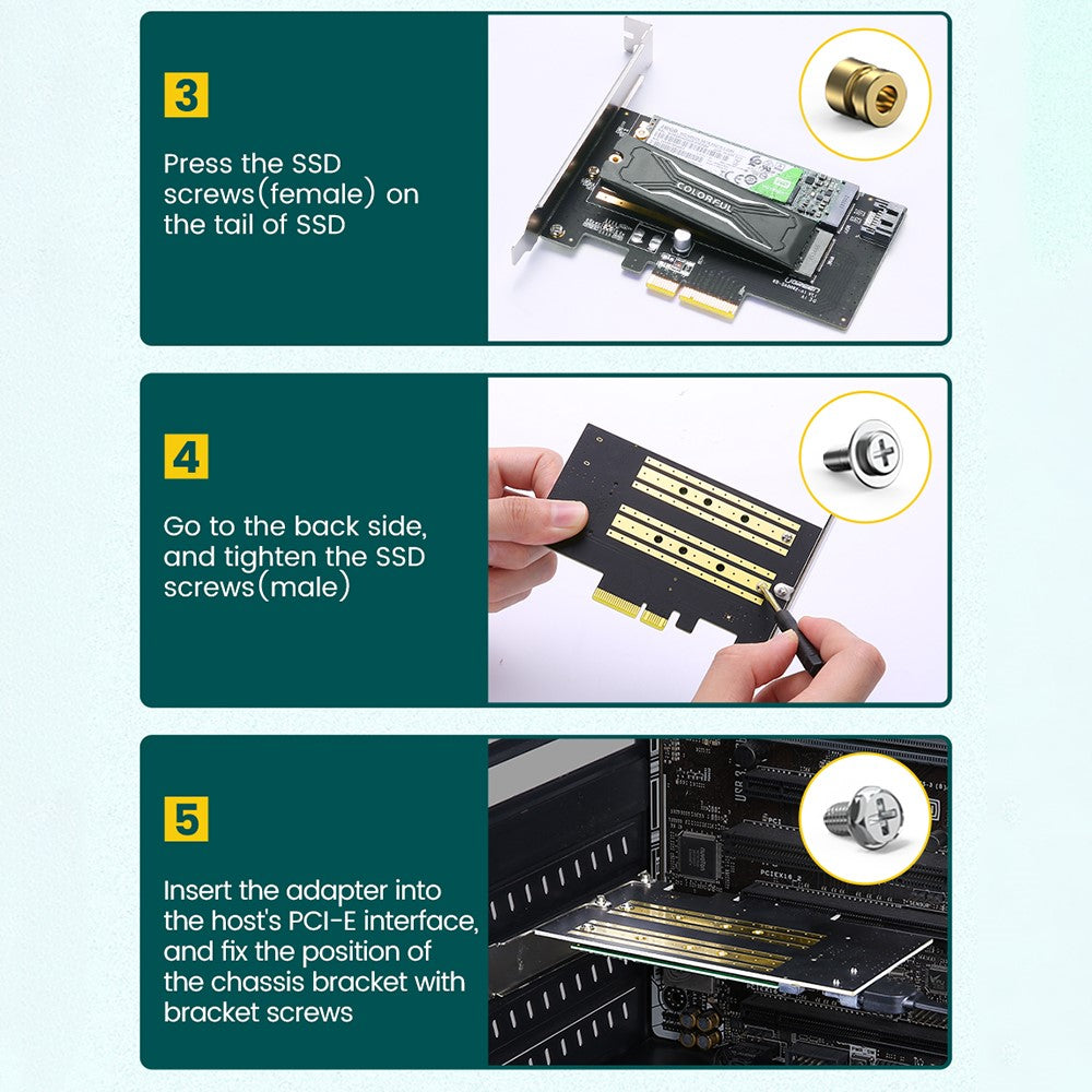 Adaptor Interfata SSD UGREEN CM302 (70504), NVMe M.2 / SATA - PCIe 3.0 X4