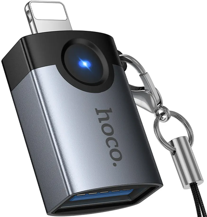 Adaptor OTG Lightning - USB-A HOCO UA46, Gri