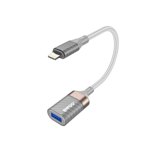 Adaptor OTG Lightning - USB-A BWOO BZ70, Gri