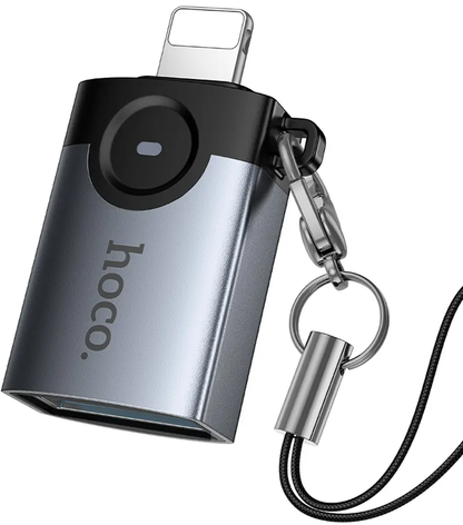 Adaptor OTG Lightning - USB-A HOCO UA46, Gri