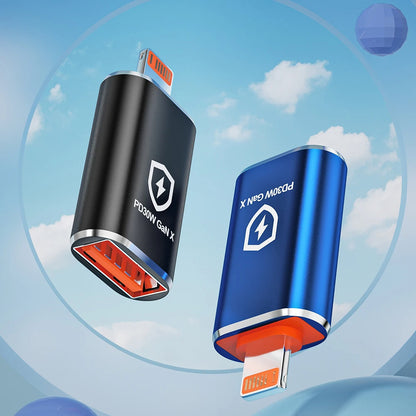 Adaptor OTG Lightning - USB-A Techsuit A6 HyperPort, Negru Portocaliu