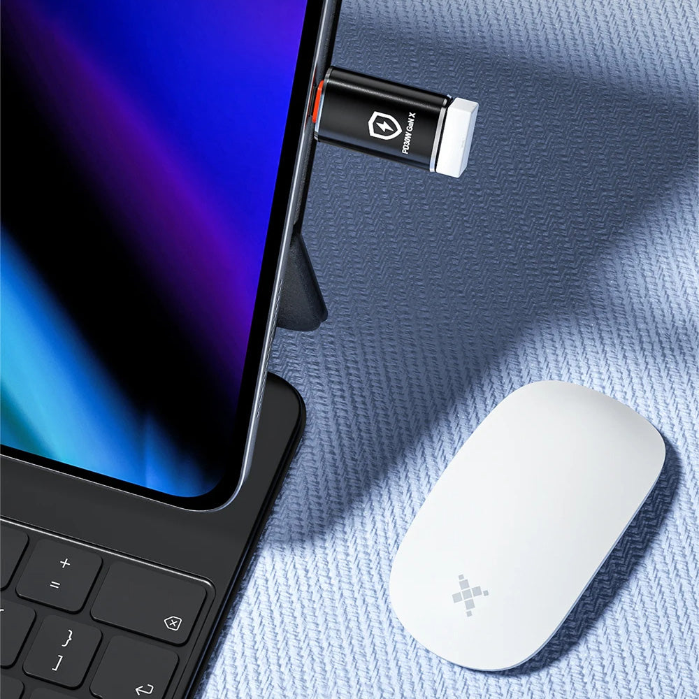 Adaptor OTG Lightning - USB-A Techsuit A6 HyperPort, Negru Portocaliu