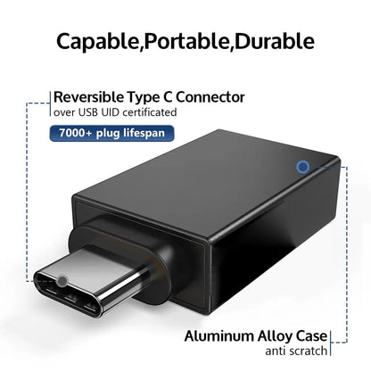 Adaptor OTG microUSB / USB-C - USB-A Techsuit A13 DuoVoltX, Gri, Set 2 bucati