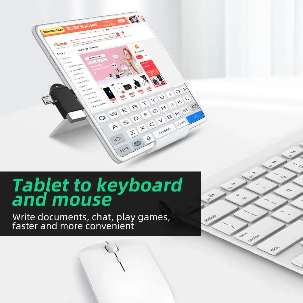 Adaptor OTG microUSB / USB-C - USB-A Techsuit A16 TwoVoltX, Negru