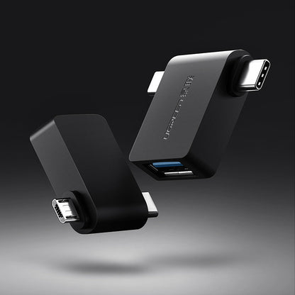 Adaptor OTG microUSB / USB-C - USB-A UGREEN U30453, Negru