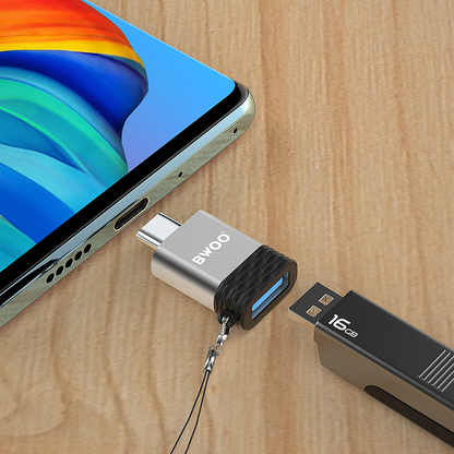 Adaptor OTG USB-A - USB-C BWOO BZ-35, Gri