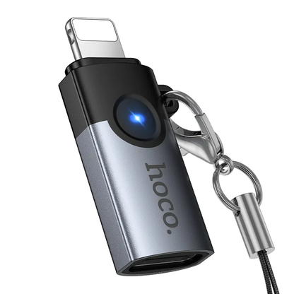 Adaptor Date si Incarcare USB-C - Lightning HOCO UA46A, Gri