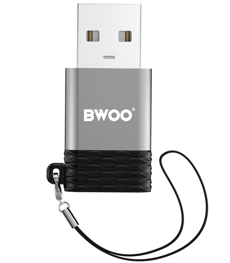 Adaptor Date si Incarcare USB-C - USB-A BWOO BZ-38, Gri