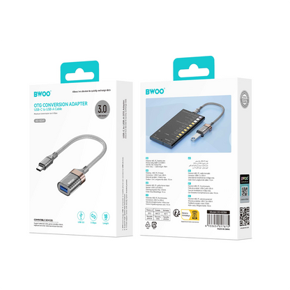 Adaptor OTG USB-C - USB-A BWOO BZ69, Gri