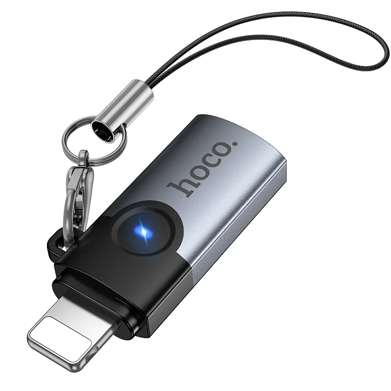 Adaptor Date si Incarcare USB-C - Lightning HOCO UA46A, Gri