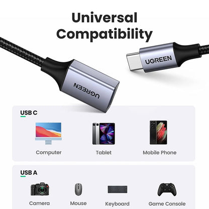 Adaptor OTG USB-C - USB-A UGREEN US378 (70889), Gri