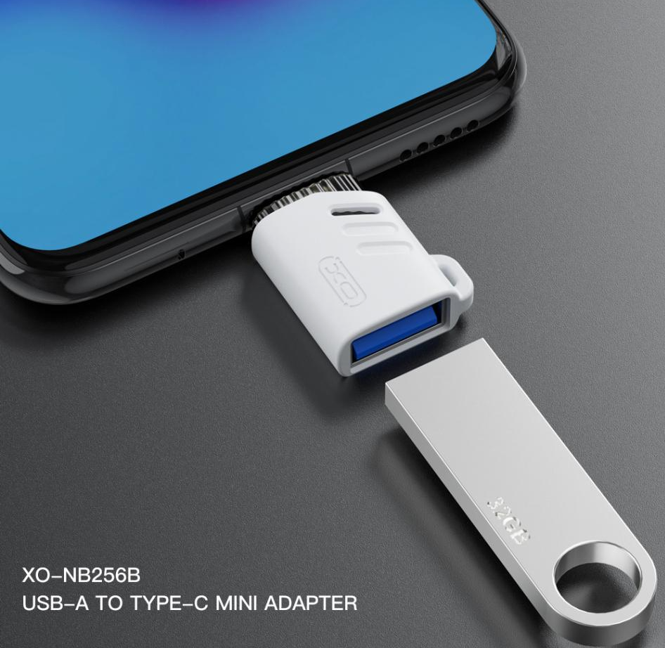 Adaptor OTG USB-C - USB-A XO Design NB256B, Alb
