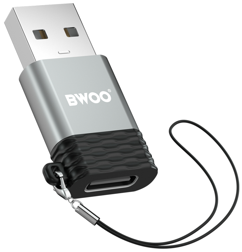 Adaptor Date si Incarcare USB-C - USB-A BWOO BZ-38, Gri
