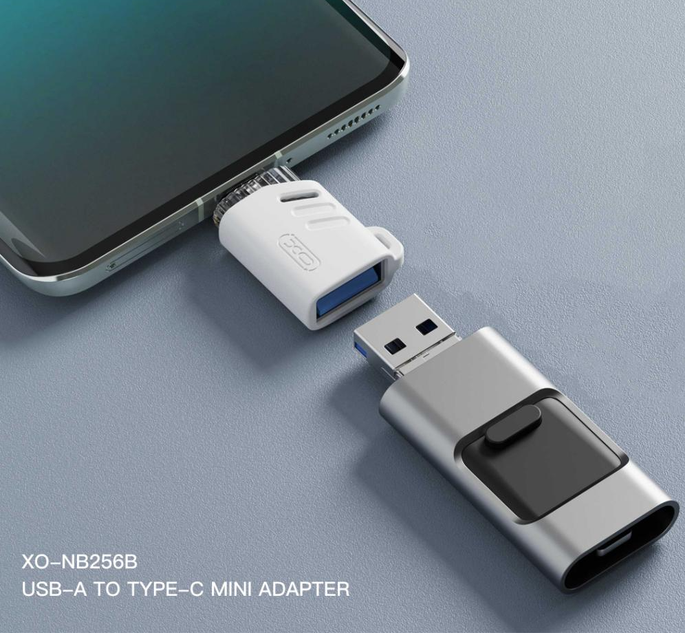 Adaptor OTG USB-C - USB-A XO Design NB256B, Alb