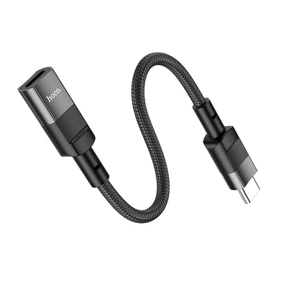 Adaptor OTG USB-C - Lightning HOCO U107, 0.1m, Negru