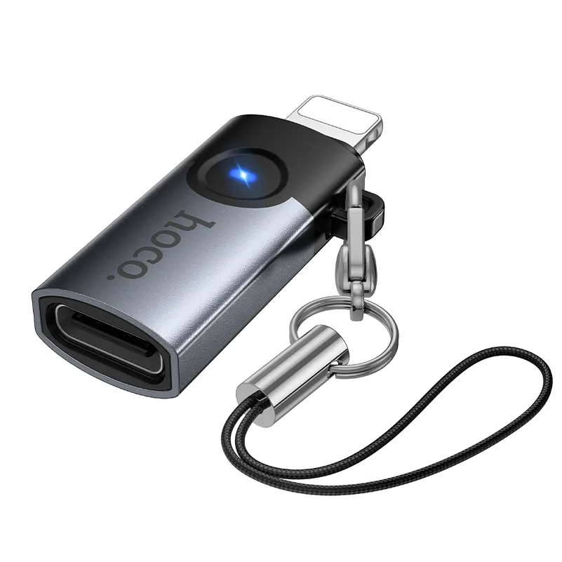 Adaptor Date si Incarcare USB-C - Lightning HOCO UA46A, Gri
