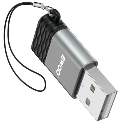 Adaptor Date si Incarcare USB-C - USB-A BWOO BZ-38, Gri