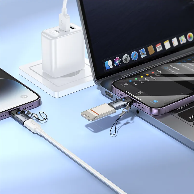 Adaptor Date si Incarcare USB-C - Lightning HOCO UA46A, Gri
