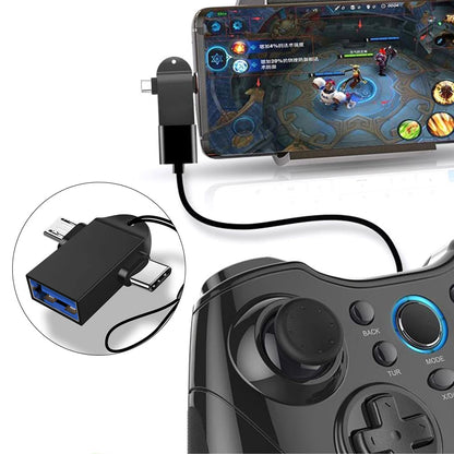 Adaptor OTG microUSB / USB-C - USB-A Techsuit A15 AluCoreX, Negru