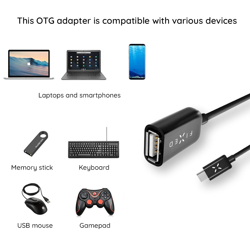 Adaptor OTG USB-C - USB-A Fixed, Negru