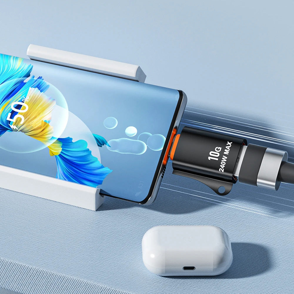 Adaptor OTG USB-C - USB-A Techsuit A1 HyperPort, Negru Portocaliu