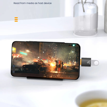 Adaptor OTG USB-C - USB-A Techsuit A2 HyperPort, Negru Portocaliu