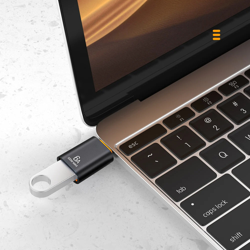 Adaptor OTG USB-C - USB-A Techsuit A2 HyperPort, Negru Portocaliu