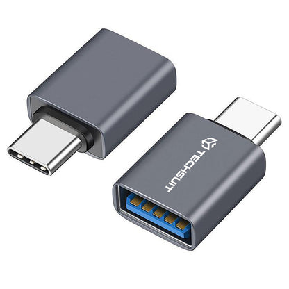 Adaptor OTG USB-C - USB-A Techsuit A8 SlateVolt, Gri