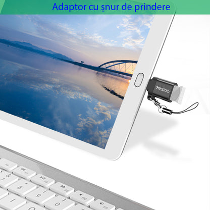 Adaptor OTG USB-C - USB-A Yesido GS06, Negru