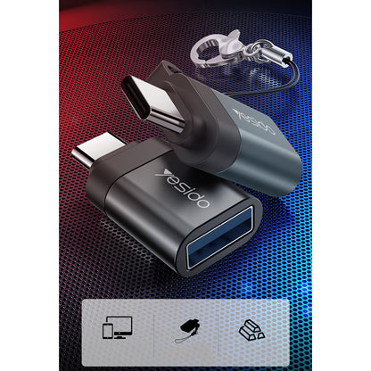 Adaptor OTG USB-C - USB-A Yesido GS06, Negru