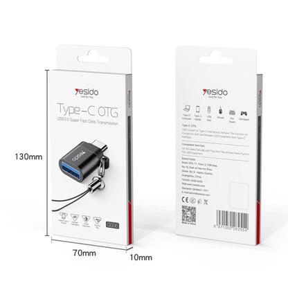 Adaptor OTG USB-C - USB-A Yesido GS06, Negru